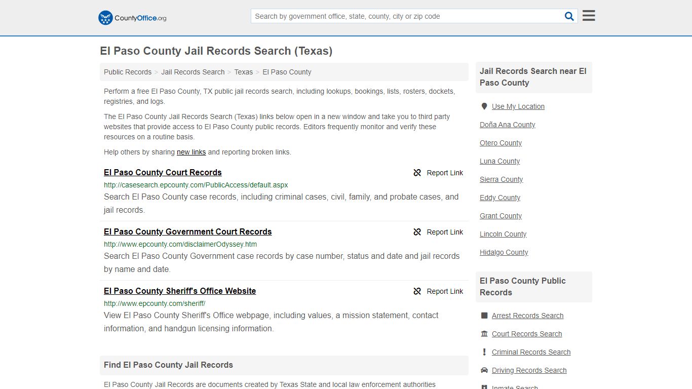 El Paso County Jail Records Search (Texas) - County Office